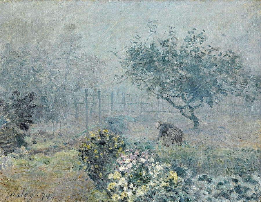 Fog, Voisins #7 Painting by Alfred Sisley