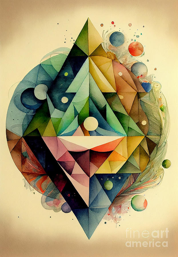 Geometric Watercolor Digital Art