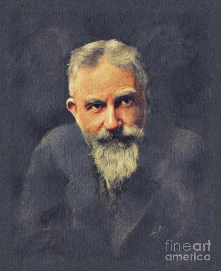 Vintage Painting - George Bernard Shaw, Literary Legend #6 by Esoterica Art Agency