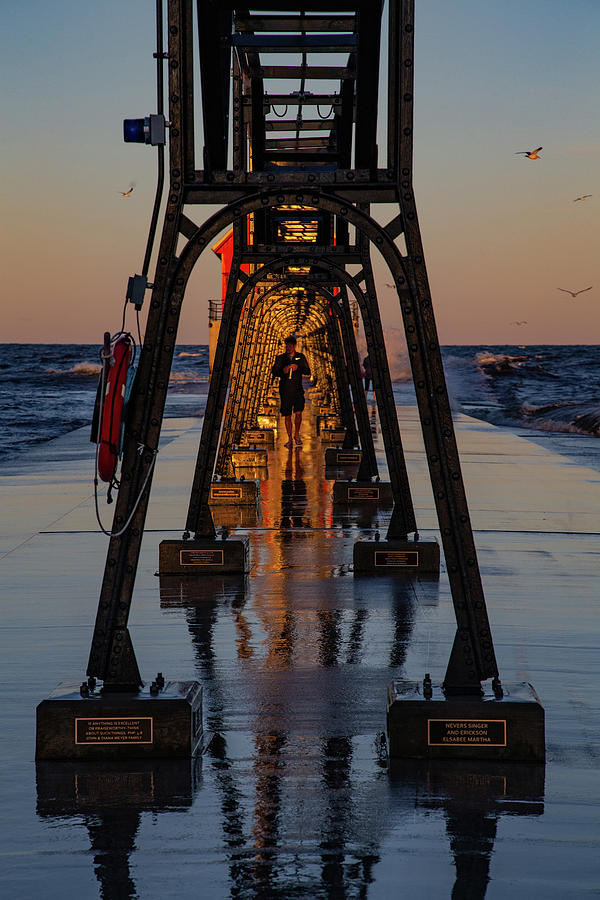 Grand Haven Pier and Lighthouse in Michigan #6 Photograph by Eldon McGraw