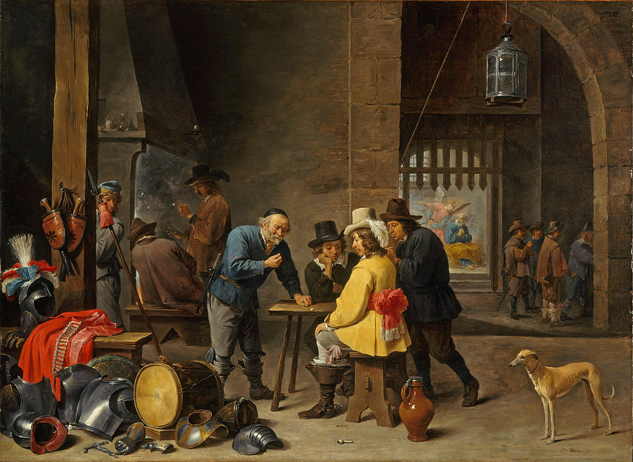 Guardroom with the Deliverance of Saint Peter #7 Painting by David Teniers the Younger