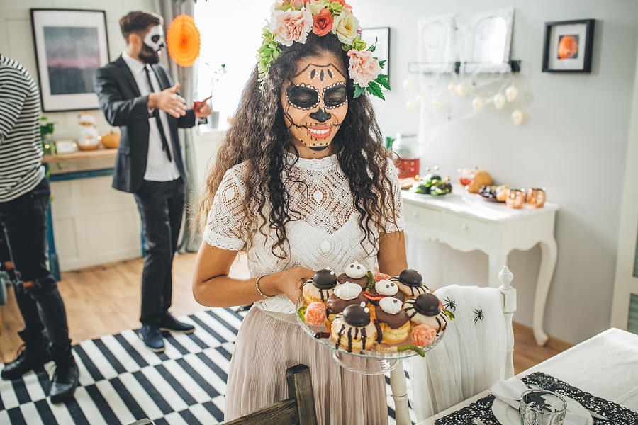 Halloween multi ethnic party #6 Photograph by Svetikd