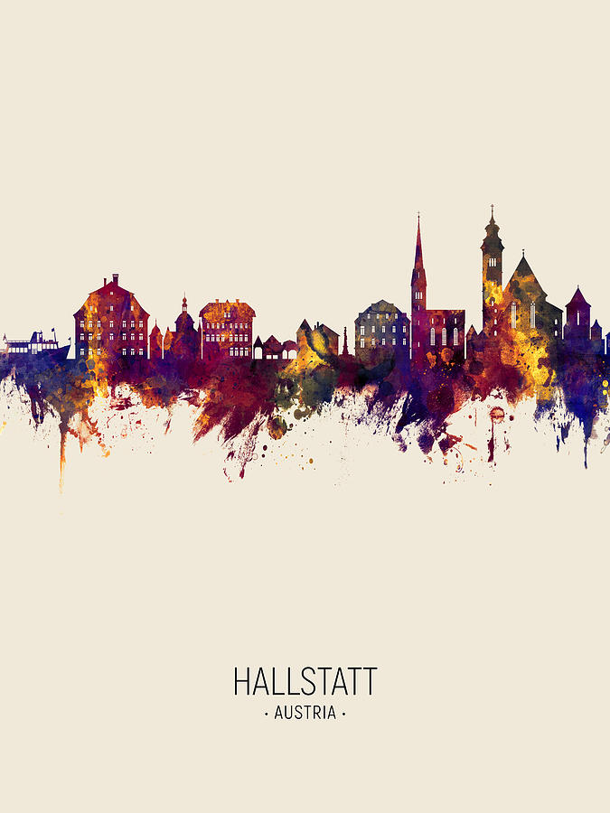 Hallstatt Austria Skyline #6 Digital Art by Michael Tompsett