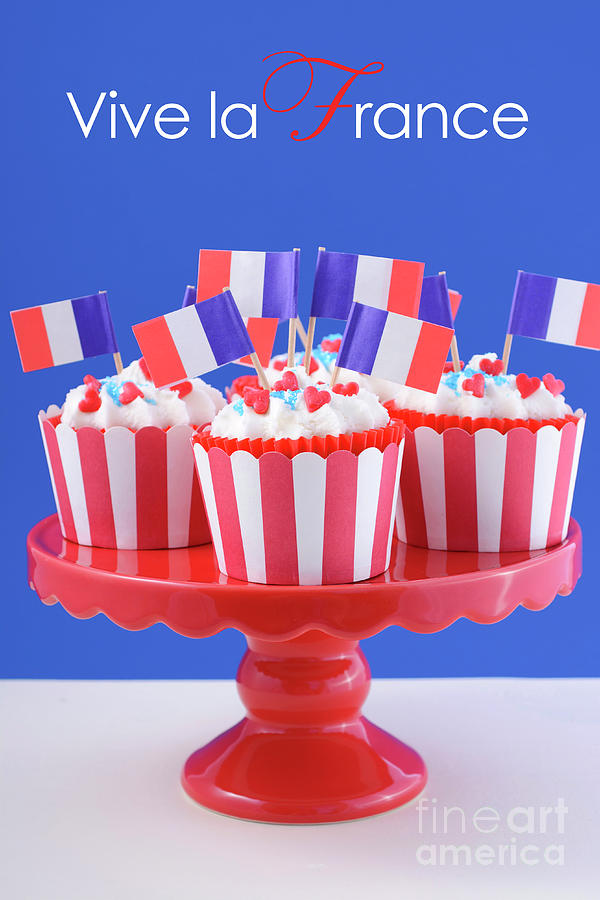 Happy Bastille Day cupcakes. #6 Photograph by Milleflore Images - Fine