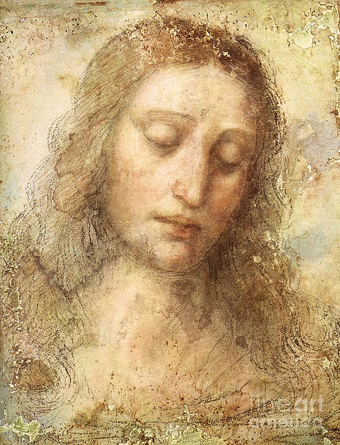 Head of Christ #6 Painting by Leonardo da Vinci