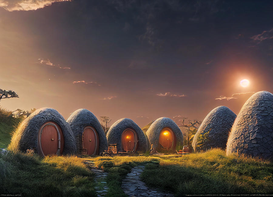 Fantasy Mixed Media - Hobbit Homes #6 by Smart Aviation