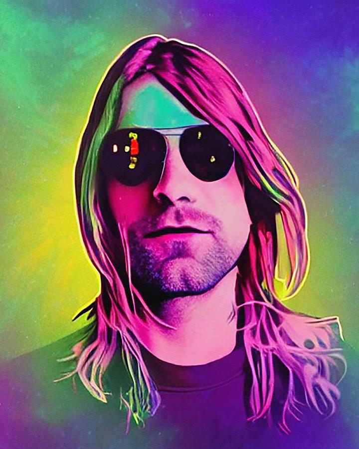 Hologram Of Kurt Cobain Floating In Space A Vibrant Digital ...