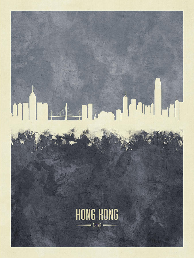Hong Kong China Skyline #6 Digital Art by Michael Tompsett