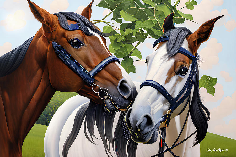 Horses #6 Digital Art by Stephen Younts