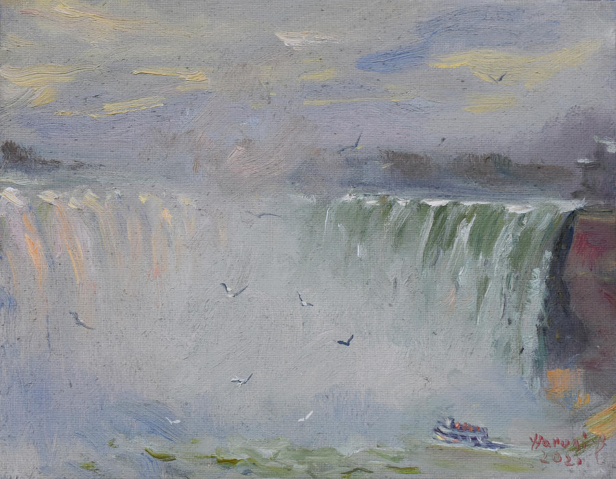 Waterfall Painting - Horseshoe Falls  #6 by Ylli Haruni