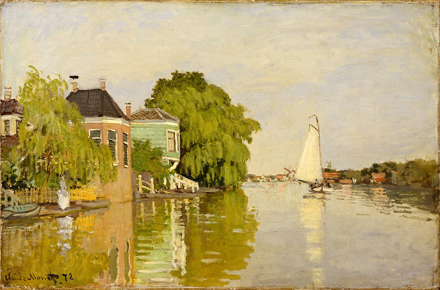 Claude Monet Painting - Houses on the Achterzaan #6 by Claude Monet