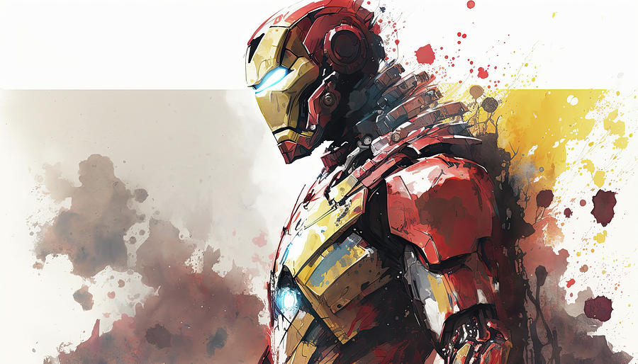 Iron Man armour concept art watercolour painting style image Photograph ...