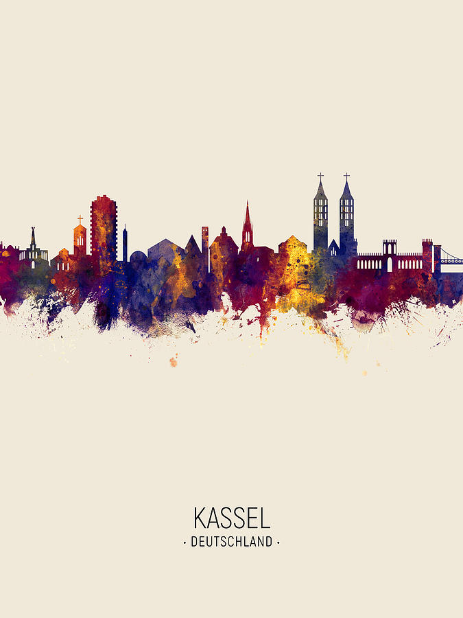 Kassel Germany Skyline #6 Digital Art by Michael Tompsett