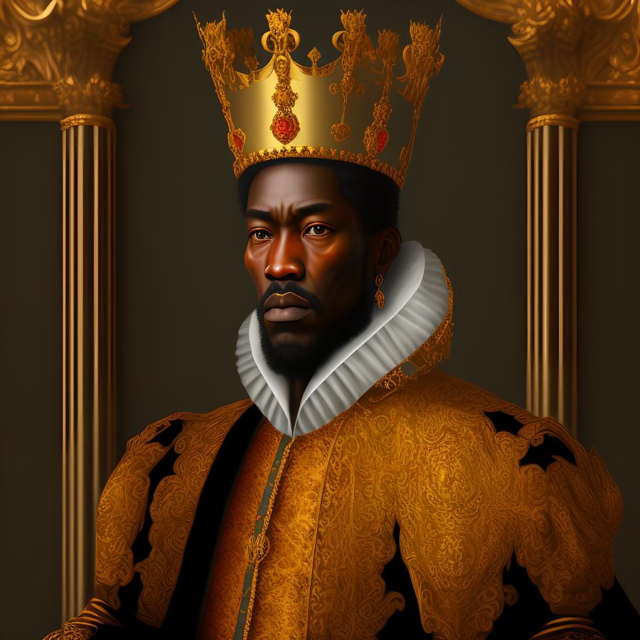 King, Portrait in Baroque Style, Generative AI Illustration Digital Art