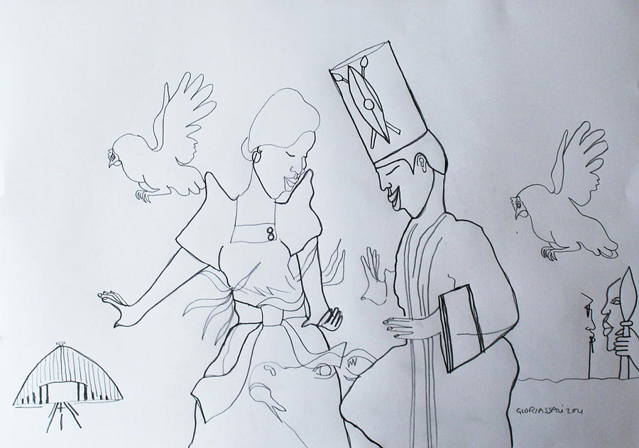 Kintu and Nambi Arrival At Royal Kingdom of Buganda #6 Drawing by Gloria Ssali