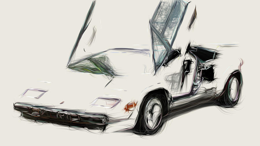 lamborghini countach drawing