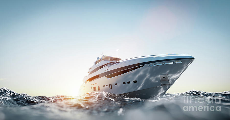 Luxury motor yacht on the ocean #6 Photograph by Michal Bednarek