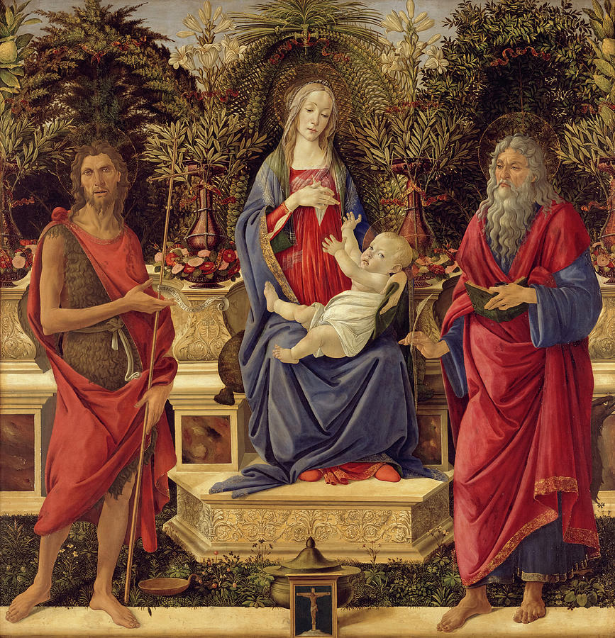 Sandro Botticelli Painting - Madonna with Saints #6 by Sandro Botticelli