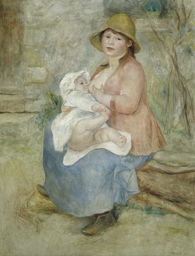 Maternity #6 Painting by Pierre-Auguste Renoir
