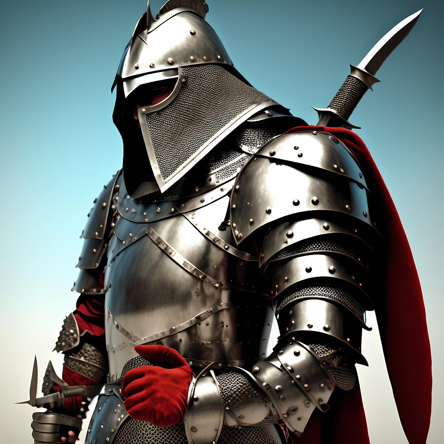 Medieval Fighter in Armor, Generative AI Illustration Digital Art by ...