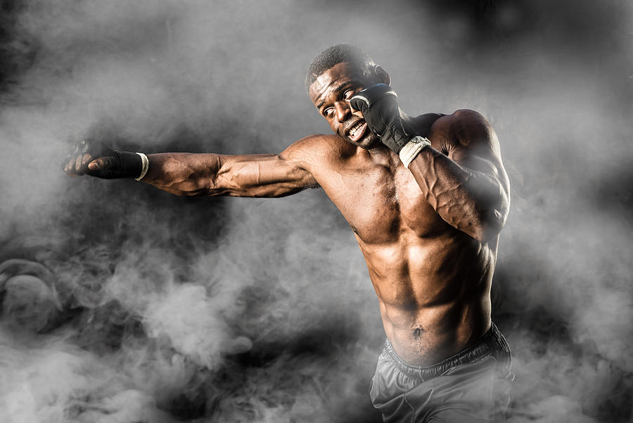 MMA Fighter On A Smokey  Background #6 Photograph by MichaelSvoboda