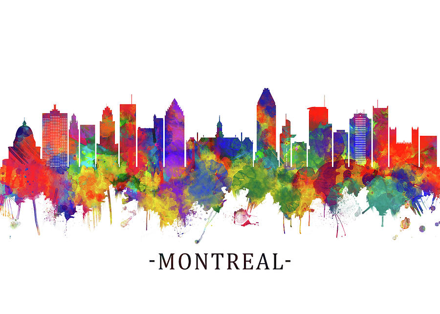 Montreal Canada Skyline Mixed Media by NextWay Art - Fine Art America