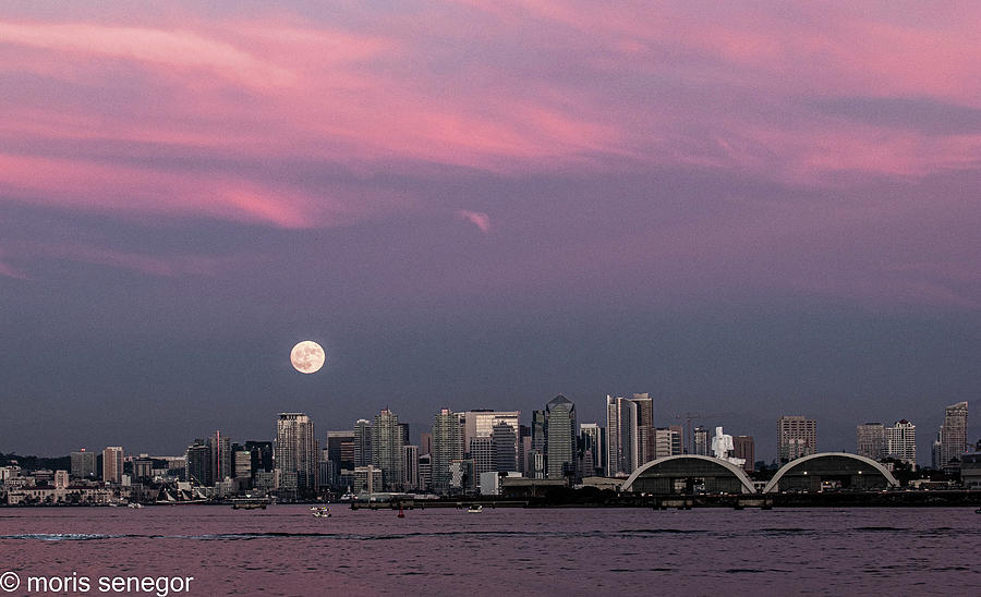 Moon Rise, San Diego #6 Photograph by Moris Senegor