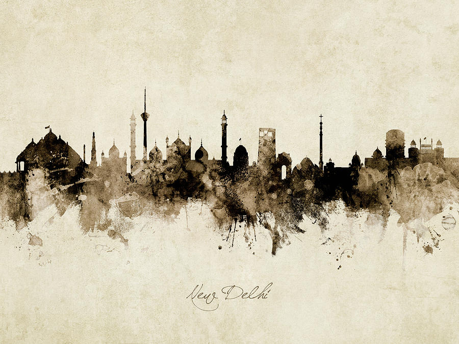 New Delhi India Skyline #6 Digital Art by Michael Tompsett