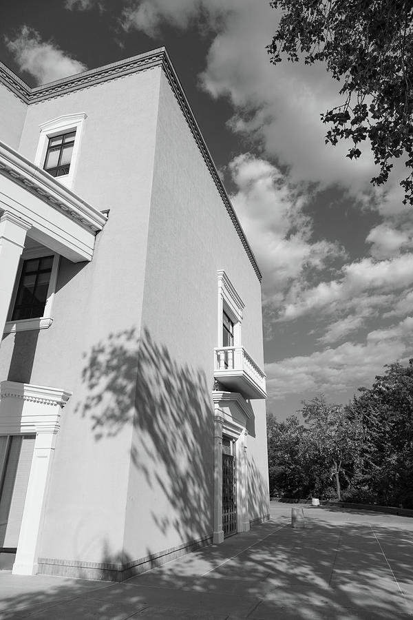 New Mexico state capitol building in Santa Fe New Mexico in black and white #6 Photograph by Eldon McGraw