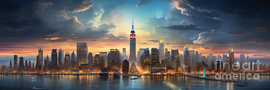 New York City United States Experience the elec by Asar Studios #6 Painting by Celestial Images
