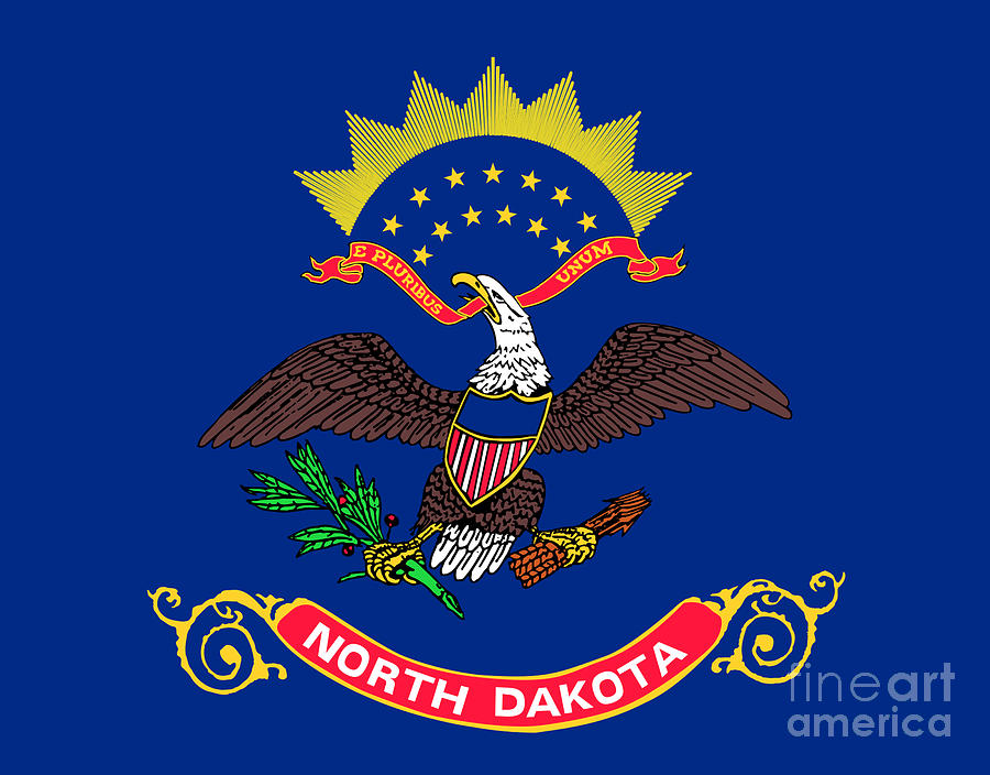 North Dakota Flag Mixed Media
