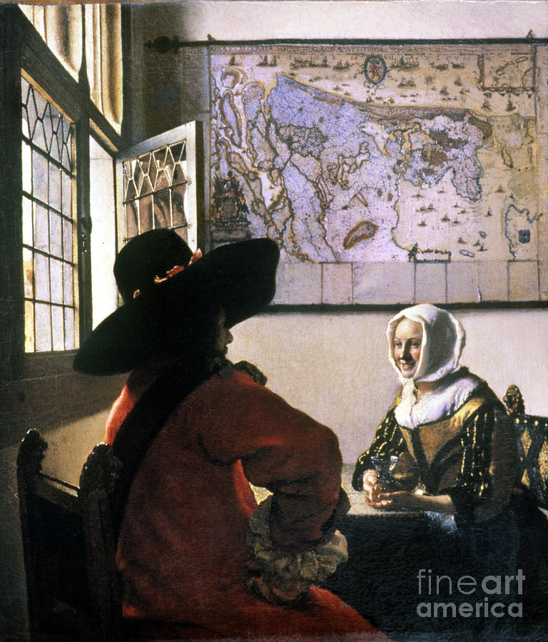 Officer and Laughing Girl #6 Painting by Johannes Vermeer