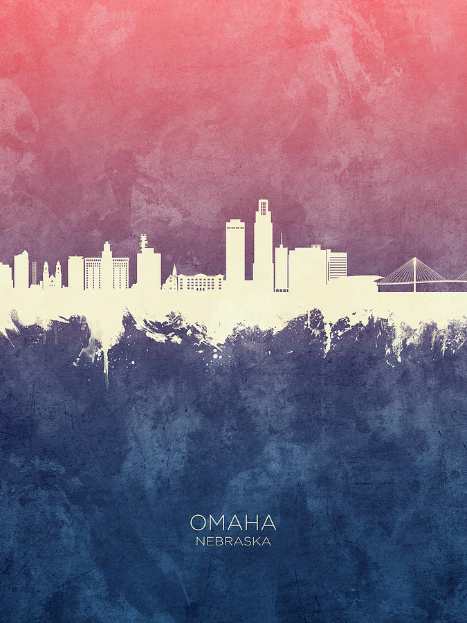 Omaha Nebraska Skyline #6 Digital Art by Michael Tompsett