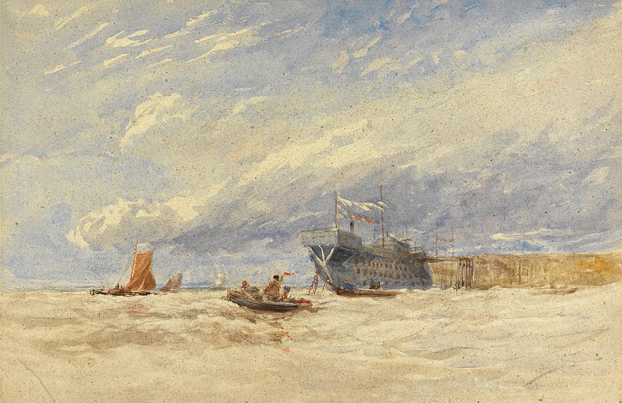 David Cox Drawing - On the Medway #7 by David Cox