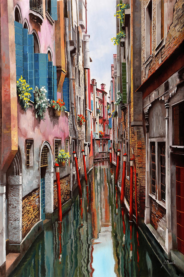 Venice Painting - 6 Pali Rossi by Guido Borelli