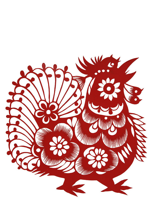 Paper cutting chicken #6 Drawing by ViewStock
