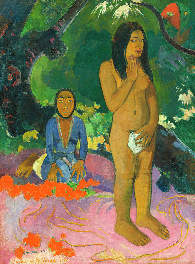 Paul Gauguin Painting - Parau na te Varua ino by Paul Gauguin by Mango Art