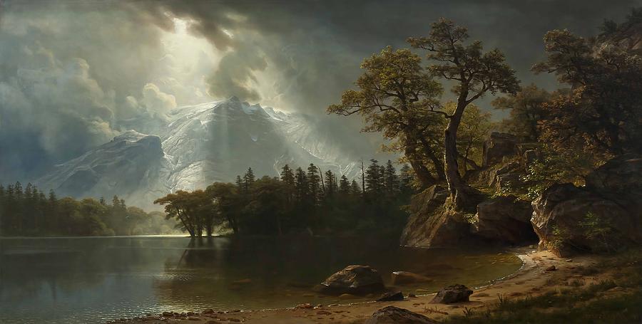 Albert Bierstadt  Painting - Passing Storm over the Sierra Nevadas  #6 by Albert Bierstadt