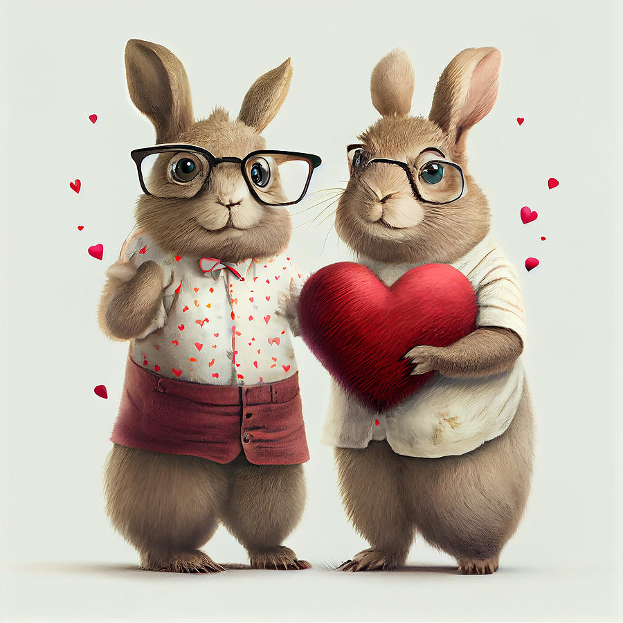 Peter Rabbit Mixed Media - Peter Rabbit Valentine #6 by Stephen Smith Galleries
