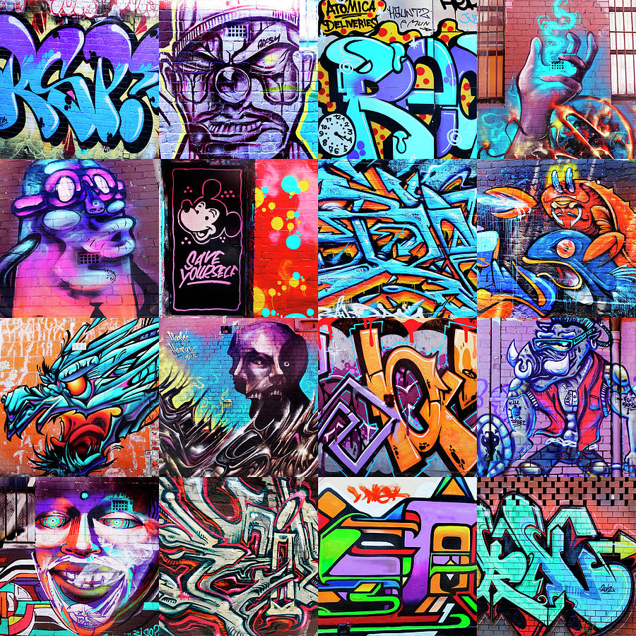 Photographed graffiti cubes of original graffiti art in Melbourne ...