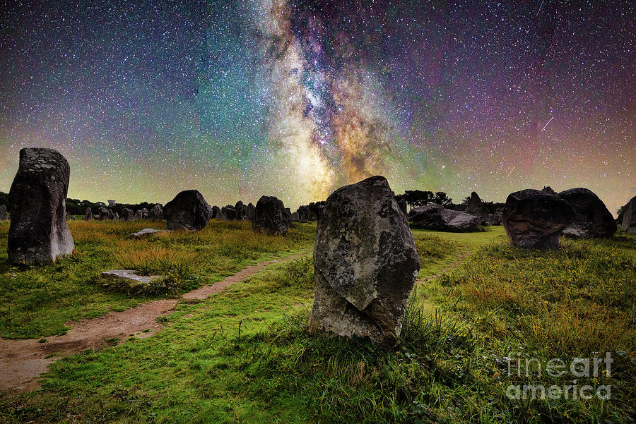 Celtic Carnac at nite Photograph by PatriZio M Busnel
