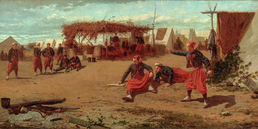 American Artists Painting - Pitching Quoits #6 by Winslow Homer