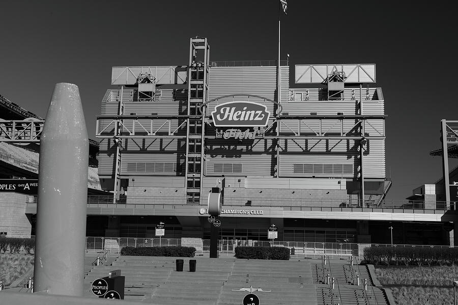 Pittsburgh Steelers Heinz Field in Pittsburgh Pennsylvania in black and white #6 Photograph by Eldon McGraw