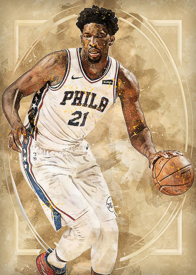 Player Art Philadelphia 76Ers Player Joel Embiid Joelembiid Joel Embiid ...