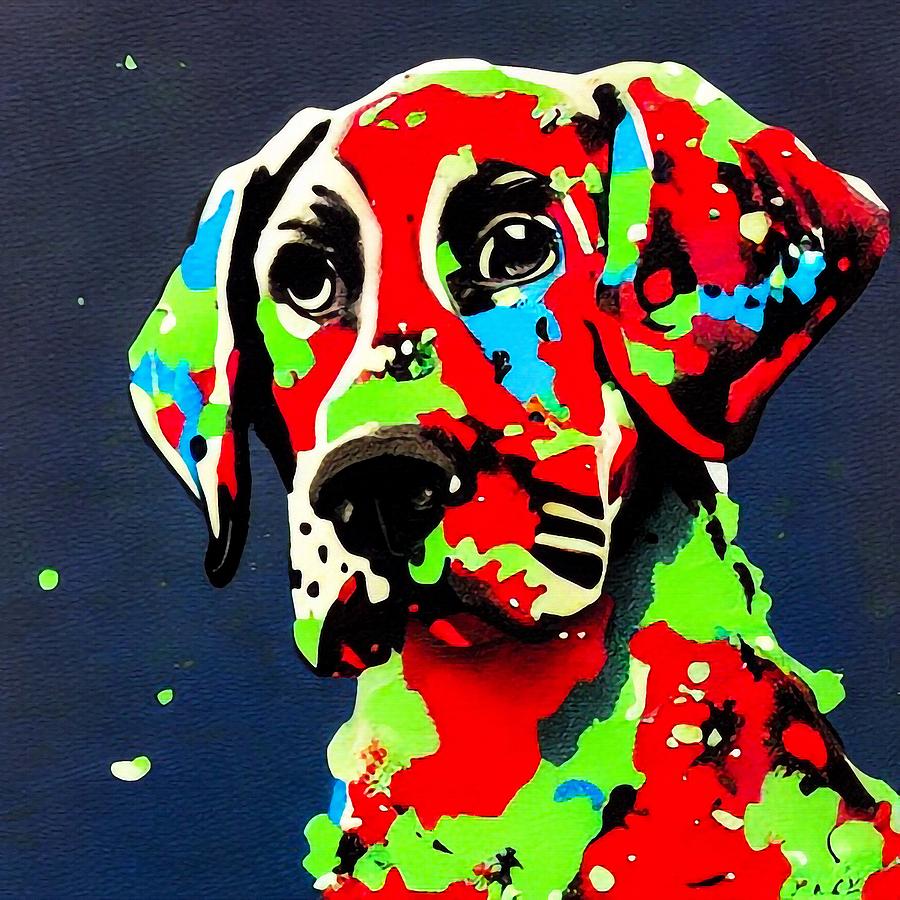 Pointer Dog Splatter painting Digital Art by Adrien Efren - Fine Art ...