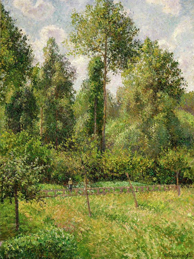 Poplars, Eragny Painting by Camille Pissarro - Pixels