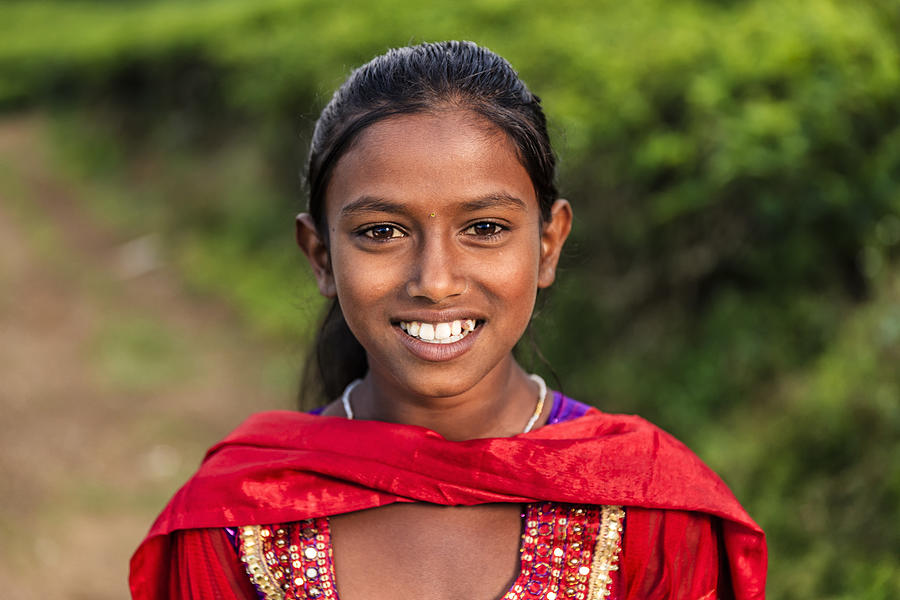 Portrait of Sri Lankan young girl near Nuwara Eliya, Ceylon #6 Photograph by Hadynyah