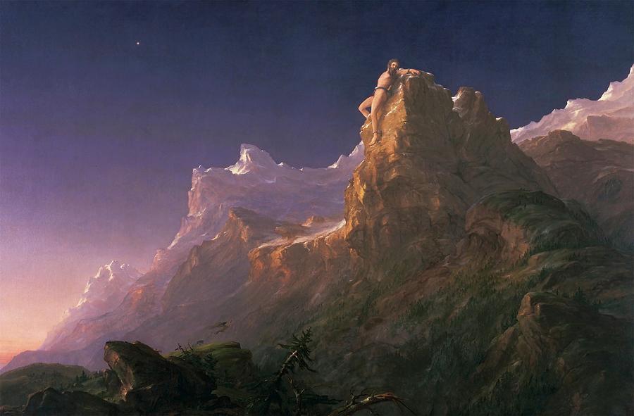 Mountain Painting - Prometheus Bound #6 by Thomas Cole