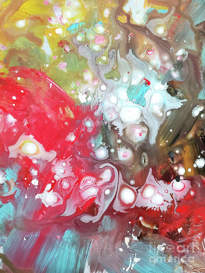 Raw Abstract Original Painting Liquid Art Pour Fine Art Prints Megan Duncanson #6 Painting by Megan Aroon