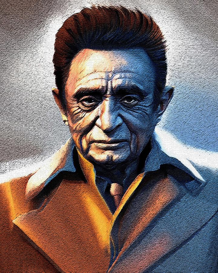 Realistic Portrait Of Johnny Cash Digital Art by Edgar Dorice Pixels